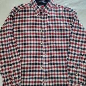 Tommy Hilfiger Men's Long Sleeve Shirt Size Large (red,white &blue) Plaid
